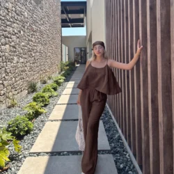 Acı Kahve Askılı İkili Takım ön görünüm